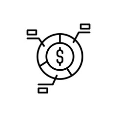 Business Report outline icons, accounting minimalist vector illustration ,simple transparent graphic element .Isolated on white background