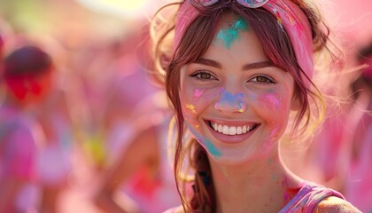 Obraz premium Happy smiley face of young woman
