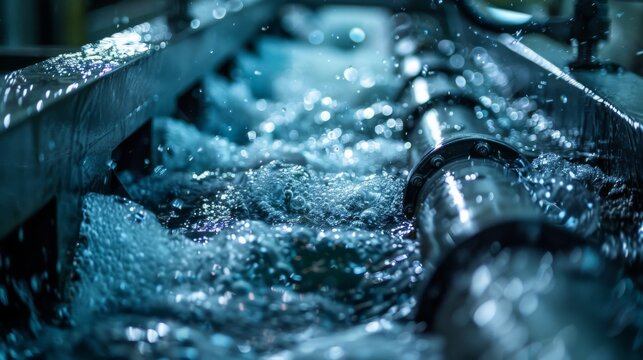 the membrane separation process, where ultrafiltration or reverse osmosis membranes remove dissolved contaminants and heavy metals