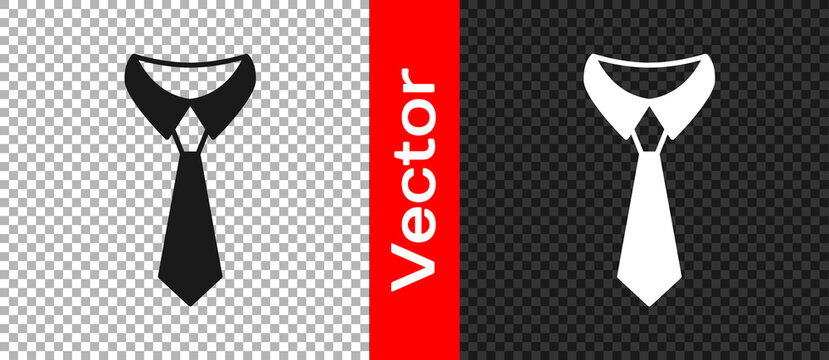 Black Tie icon isolated on transparent background. Necktie and neckcloth symbol. Vector