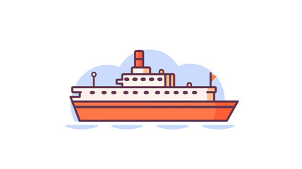 Obraz premium Hand drawn cartoon ship illustration material 