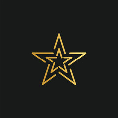 Star logo design vector with golden gradient and creative idea