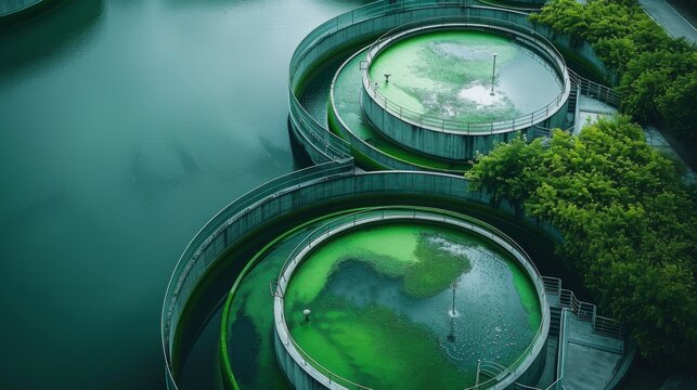 the implementation of green technologies in wastewater treatment plants, emphasizing sustainability and eco-friendly practices