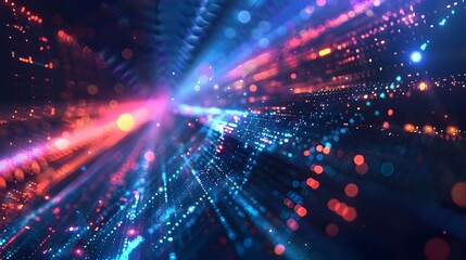 Naklejka premium Neon Curves And Lines Creating A Futuristic Tech-ins View Background