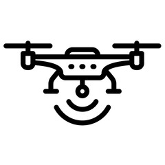 Naklejka premium drone icon, military drone simple line icon, vector illustration