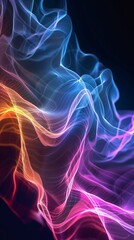 Obraz premium 3D flowing music wave, abstract pattern of sound frequencies.