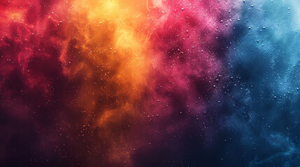 Naklejka premium Vibrant Cosmic Gradient with Orange, Pink, and Blue Shades and Sparkling Particles
