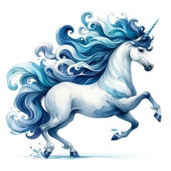 Obraz na płótnie Canvas A silhouette of a running wild unicorn