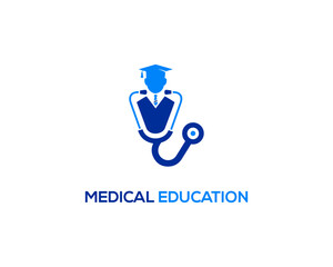 Medical and nursing education logo icon template design vector concept.