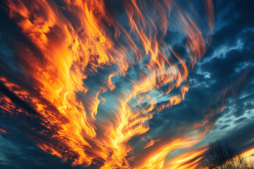 Flames lick the sky with fervent intensity - obrazy, fototapety, plakaty
