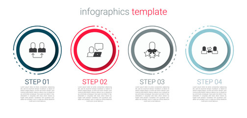 Set Exchange work, Freelancer, Productive human and . Business infographic template. Vector