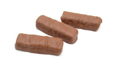 Big chocolate candy on a white background