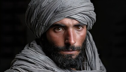 portrait of a person with turban - obrazy, fototapety, plakaty