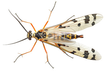 Fototapeta na wymiar Scorpion fly Insect On Transparent Background.