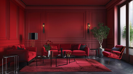 Intense scarlet red hue, commanding attention in your design space.