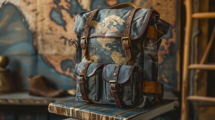 Fototapeta na wymiar A backpack and travel guidebook, symbolizing readiness for exploration and adventure