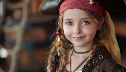 Kids in a pirate costume 