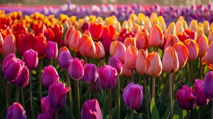 A field of tulips in bloom