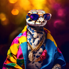 snake in clothes