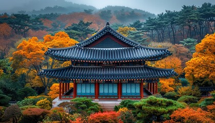 Fototapeta premium Korean traditional roof 