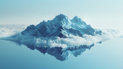 A mountain range that appears to be floating in the air, with no visible support