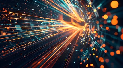 Obraz premium Neon Curves And Lines Creating A Futuristic Tech-ins View Background