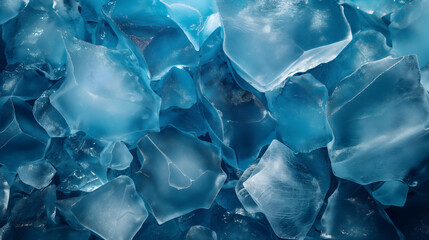 Abstract Textures of Broken Ice on a Frozen Lake Surface