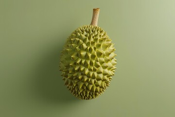 A durian is a tropical fruit that is large and has a spiky, hard outer shell