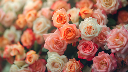 Obraz premium Enchanting Array of Pink Roses in Soft Lighting