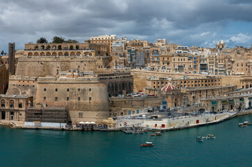 Sea front of the fortified historic city of Valletta (Il-Belt) the capital of Malta