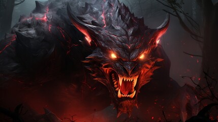 Fototapeta premium Design a mischievous devil playing pranks on unsuspecting creatures in the forest