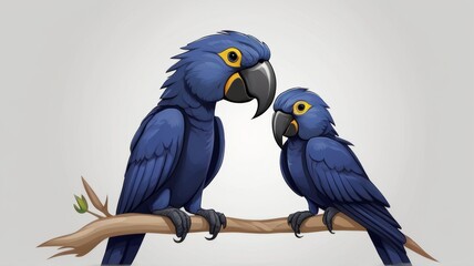 Hyacinth Macaw minimalist logo with white background