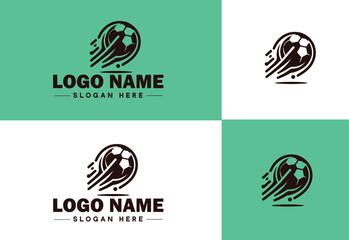 Football Soccer Ball icon team game club tournament sports logo modern flat business vector logo