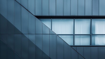 Obraz premium outside corner of building Contemporary style commercial building exterior wall and glass window