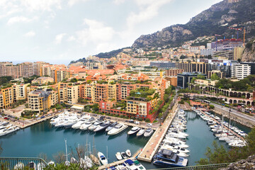  View on Fontvieille and Monaco Harbor