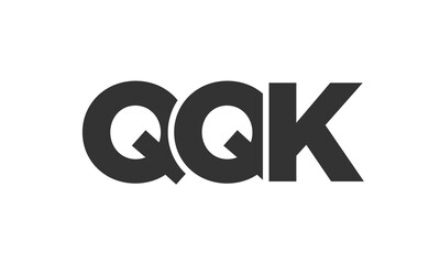 QQK logo design template with strong and modern bold text. Initial based vector logotype featuring simple and minimal typography. Trendy company identity.