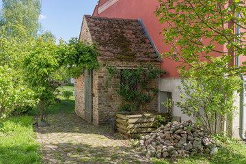 Fototapeta na wymiar Detail of a rural house in Ribbeck, Brandenburg, Germany