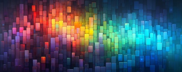 Colorful gradient background with a spectrum of colors including red, orange, yellow, green, blue, and purple.