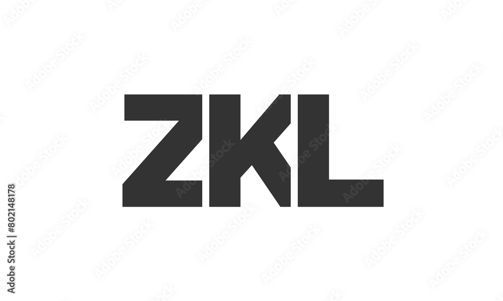 Poster zkl logo design template with strong and modern bold text. initial based vector logotype featuring s