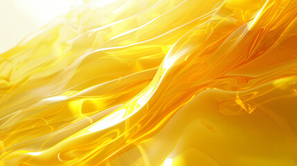 transparent bright yellow wave with sunlight shining on it