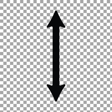 Dual sided black arrow. Horizontal dual sided long straight arrow signs. double arrow icon. 