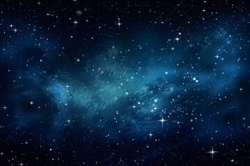 Obraz premium Enigmatic Blue Nebula and Twinkling Stars in the Depths of Outer Space