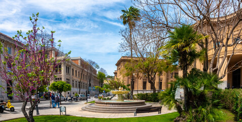 Public square in Messina, Sicily, Italy