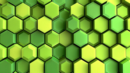 Lime-green hexagons for an energetic and growing tech visual.