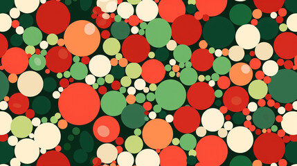 Holiday reds, greens, and whites in a festive mosaic pattern.