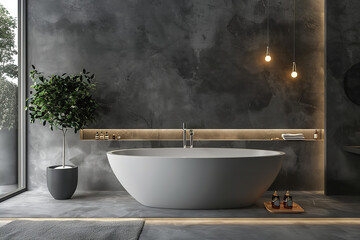 A luxury interior design features platinum fixtures in a modern bathroom - showcasing the metal's sleek and sophisticated aesthetic