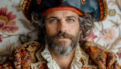 Man in pirate costume isolated 