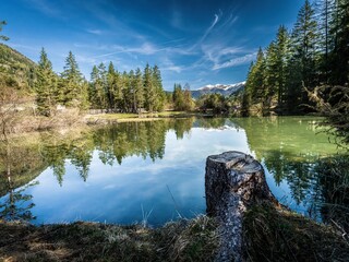 a beautiful view of the lake