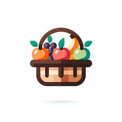Fototapeta premium Fruit basket, Generative AI 