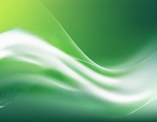 Green and white smooth blurred silk waves abstract background
